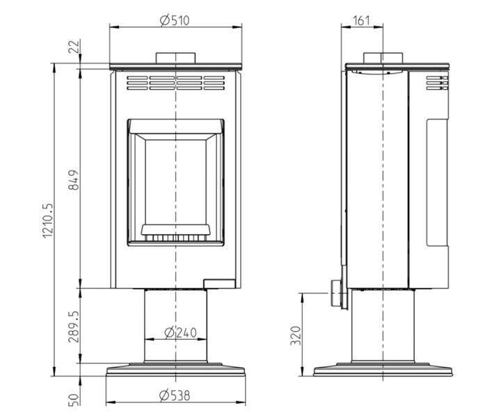 Thorma ANDORRA Exclusive grey stove-fireplace F9489107011 фото