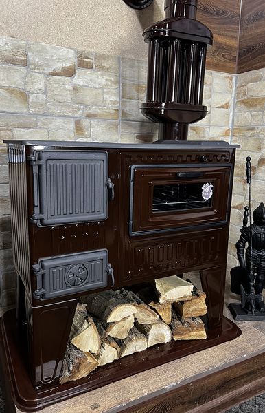 Stove-kitchen heating and cooking wood-burning "Euro bourzhujika" with oven DUVAL EK-4011