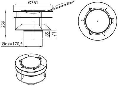 Okap kominowy Darco DA-GCK, &Oslash; 150 mm