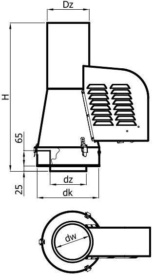 Wyciąg dymu (generator ciągu) Darco &Oslash; 150 mm, z okrągłą podstawą