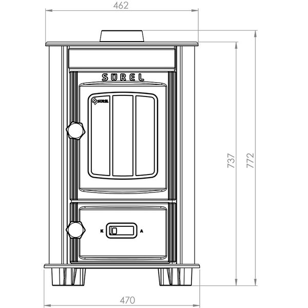 Печь-камин отопительно-варочная (Турбо) DUVAL EM-5127BL (BLACK EDITION) EM-5127BL фото