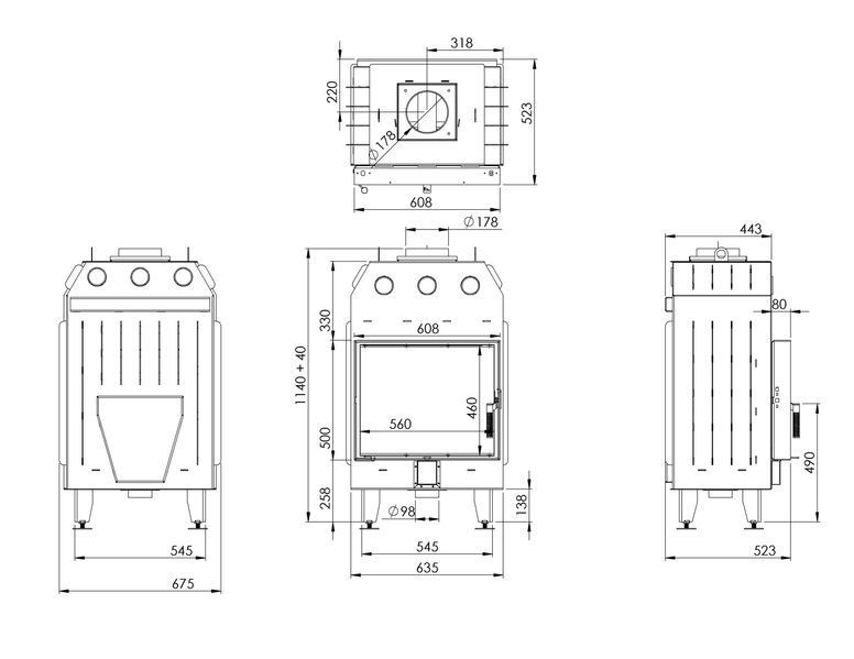Каминная топка BOKAR 6050 (14,4 kW) white ceramatex 6050w фото