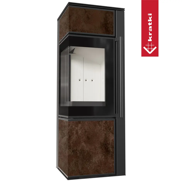 Stalowy piec-kominek Kratki TORA S konglomerat ceramiczny OXIDE MORO (8 kW) TORA/S/Q/O/M фото