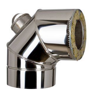 Kolano termo 90&deg; nierdzewny/nierdzewny z rewizją 0,8 mm AiSi 304 &Oslash; 180/250