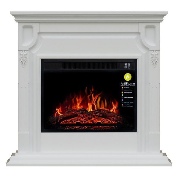 Каминокомплект угловой ArtiFlame TORONTO AF23S БЕЛЫЙ БЬЯНКО (со звуком) TORONTO CORNER AF23S WB фото
