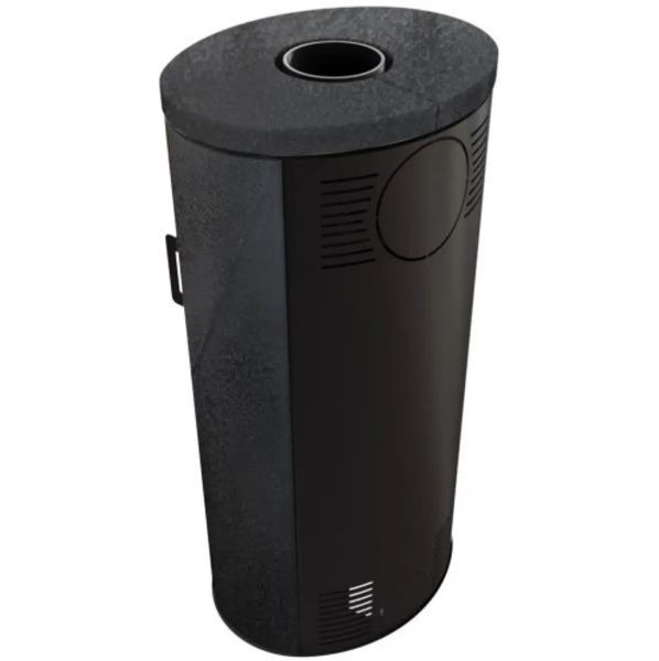 Стальная печь‑камин Kratki KOZA AB S DR ECO NERO БЕТОН ЧЁРНЫЙ (8 кВт) KOZA/AB/S/DR/ECO/NERO фото