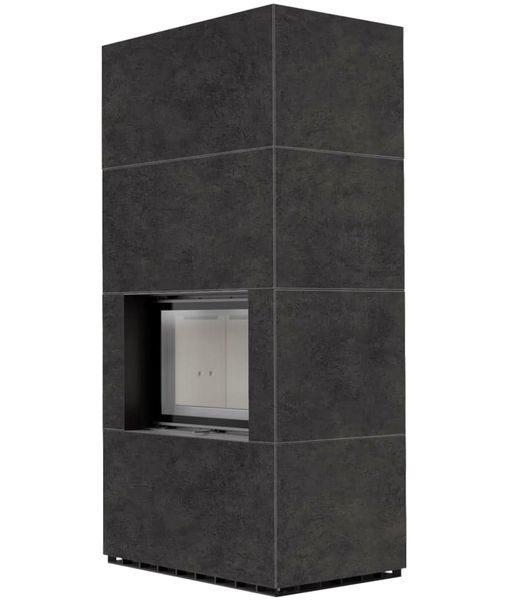 Камин Kratki FLOKI BOX 8 kW &Oslash; 160 в облицовке из керамогранита FOKOS GRAFITE