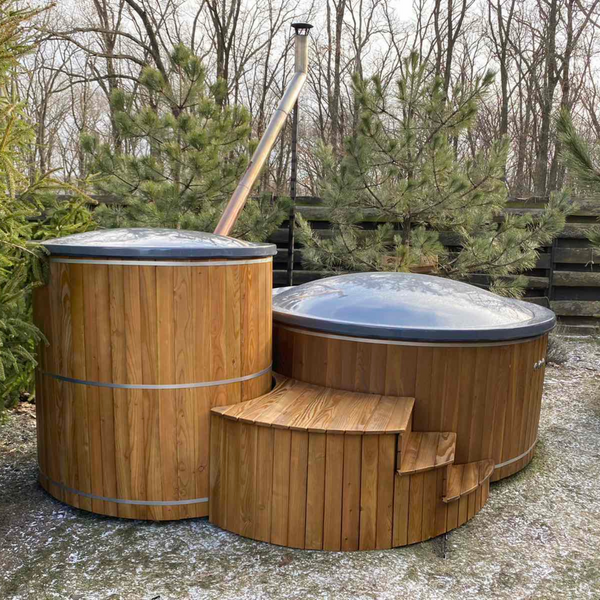 WANNA SPA "DOUBLE LUX" na drewnie z piecem zewnętrznym SKC-0007 фото