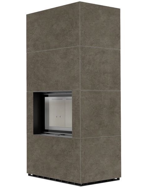 Камин Kratki FLOKI BOX 8 kW &Oslash; 160 в облицовке из керамогранита FOKOS PIOMBO