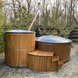 DOUBLE LUX SPA BATH on wood with an integrated stove