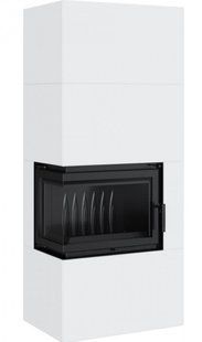 Камін Kratki SIMPLE 12 BS ліва в обудові BOX стальний - білий