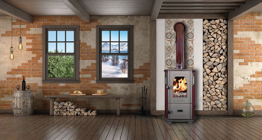 Heating and cooking stove-fireplace (Turbo) DUVAL EM-5115 EM-5115 фото