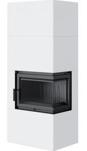 Камін Kratki SIMPLE 12 BS права в обудові BOX стальний - білий